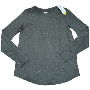 XL (14/16) - Cat & Jack - Girls Long Sleeve Black Sparkle T-Shirt Tee NEW
